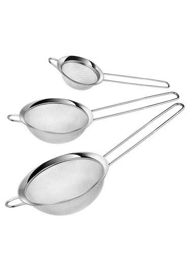 Çelik 3 Boy Çay Süzgeçi 3lü Süzgeç X