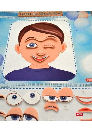 Tox Duyguları Öğreniyorum Keçe Cırtlı Duvar Panosusu (erkek) . Eğ