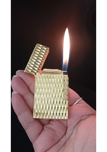 Gold Kaplama Klasik Tetikli Lüks Hediyelik Çakmak Çok Renkli