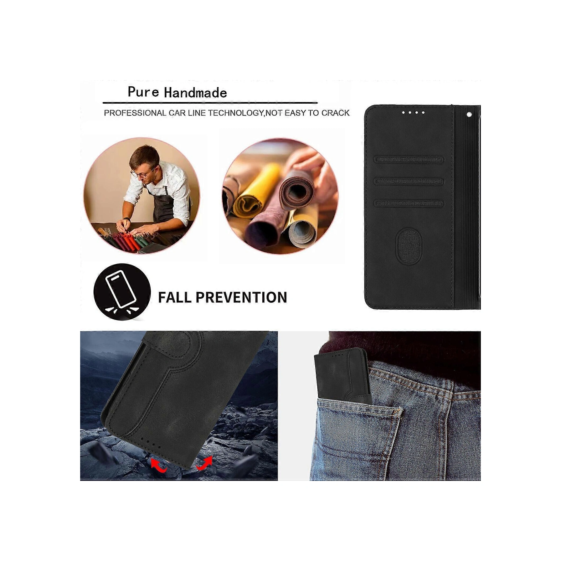 Samsung Galaxy A21s Deri Kart Cebi Manyetik Koruyucu Kabuk Kılıfı Destek Standı Samsung Galaxy A21s Kılıfı İle Uyumlu Çok Renkli