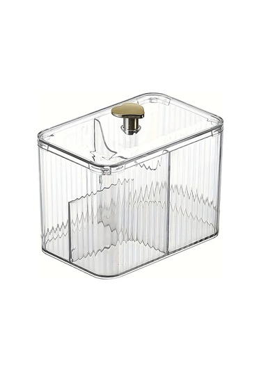 Chuangyinshop Transparent Üç Bölmeli Saklama Kabı Kozmetik Organizer Multifonksiyonlu Makyaj Saklama Kutusu Şeffaf