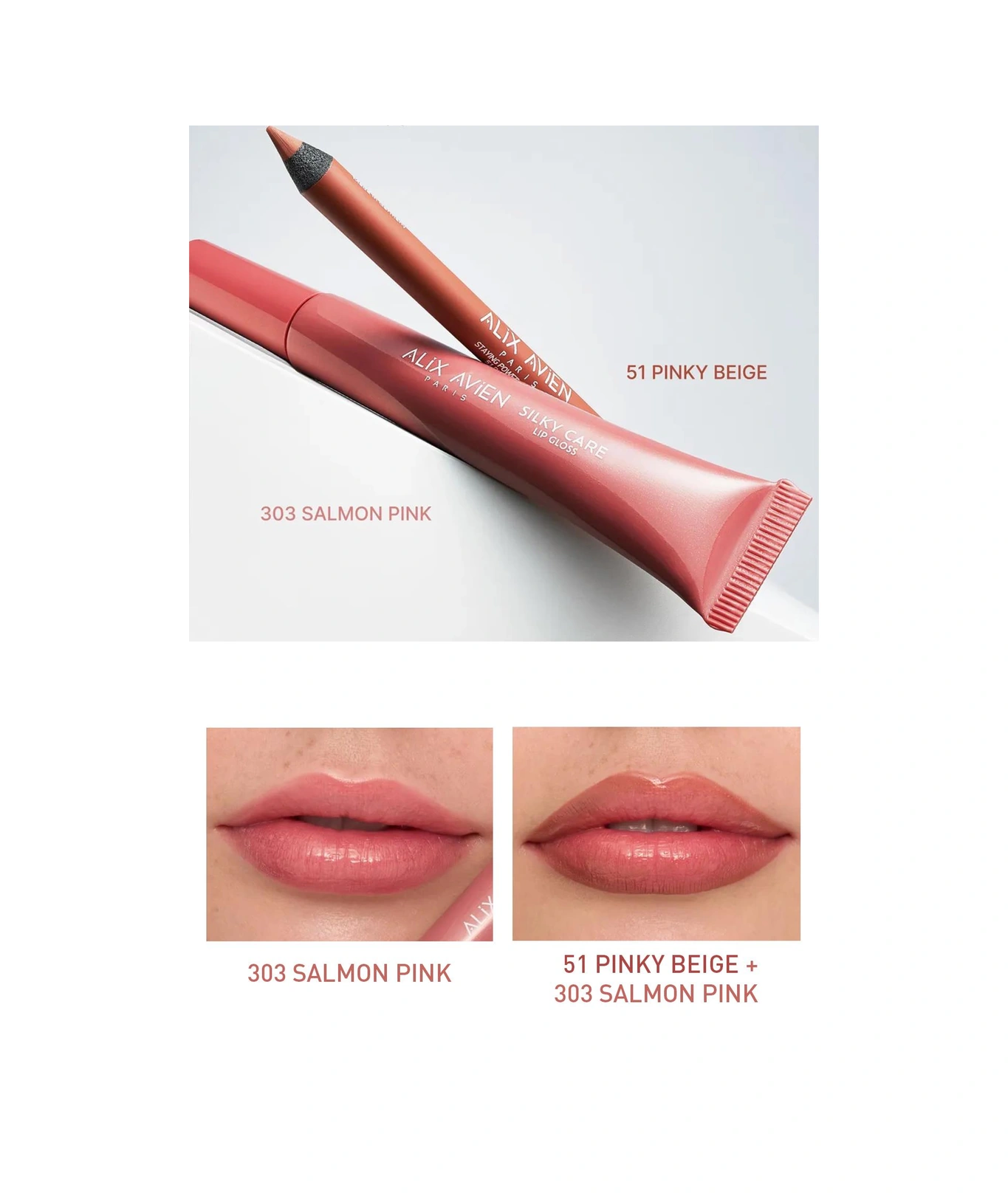Alix Avien Dolgun Gürünüm Ve Nemlendirici Etkili Dudak Parlatıcısı Silky Care Lipgloss 303 Salmon Pink