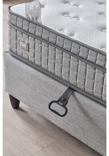 Melisa Tek Kişilik Sandıklı Baza Antibakteriyel Ortopedik Paket Yaylı Visco Yatak 3 Lü Set 90 x 190