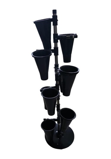 Şık Metal İskeletli Dokuzlu Saksı Standı