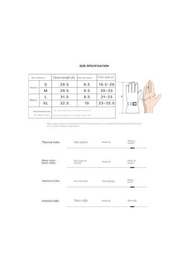Moveevo Kışlık Kayak Eldiveni - Erkek Ve Kadın İçin Siyah/beyaz, Sıcak Tutucu, Dokunmatik Uyumlu, Parmaklı, S/m/l/xl Boyutlar Siyah
