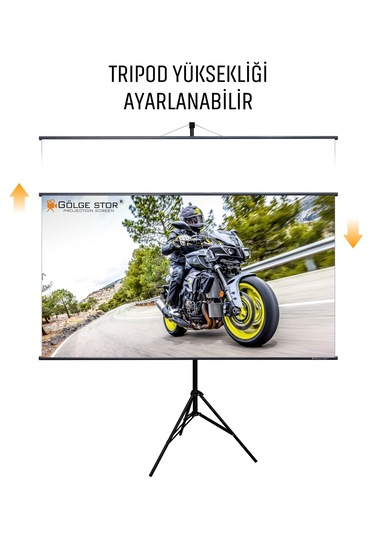 En150cm Boy95cm Projeksiyon Perdesi Tripodlu-ayaklı Taşınabilir