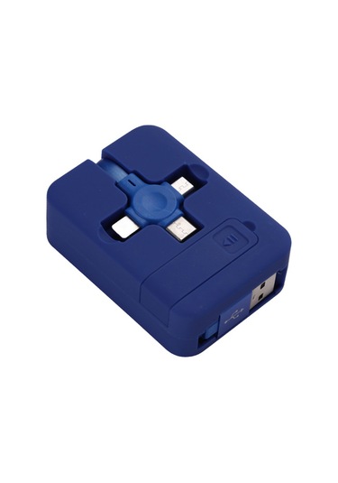 3 Lü Şarj Kablosu Mavi, 1m Kaiyi