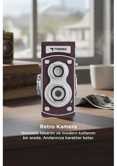 Torima CMR44 Mini Retro Dijital Fotoğraf Makinesi Mor