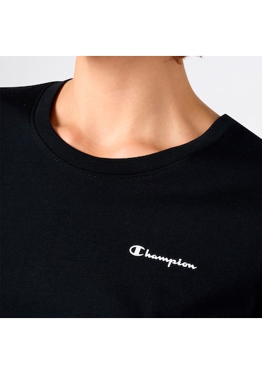 Champion Ss Regular Fit Kadın Siyah T-shirt 118408 2800282