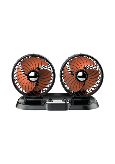 F622u Araba Yaratıcı Katlanabilir Döndürülebilir Çift Kafa Elektrikli Soğutma Fanı Çift Usb Şarj Portu, Stil: 24v Çakmak