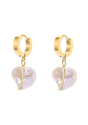 Altın Yeni 316l Paslanmaz Çelik Lüks Takı Avrupa Amerikan Zarif Doğal Kabuk Yaprak Asılı Damla Küpe Kadınlar Için Altın