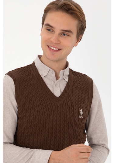 U.s. Polo Assn. Erkek Kahverengi Süveter 50318160-vr029 Kahverengı