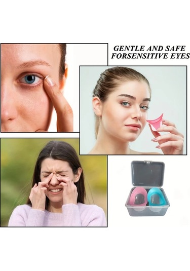 Willowhaven Random Renk 2 Adet Göz Yıkama Kabı 1 Adet Saklama Kutusu Sol Sağ Göz Ayrımı Pembe Mavi Yeniden Kullanılabilir Göz Bakımı