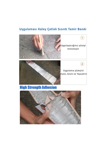 Süper Güçlü Su Sızdırmaz Çamur Bant 48mm X 2 Mt - Süper Güçlü Yapıştırıcı Tamir İzolasyon Bandı Sakız Bant