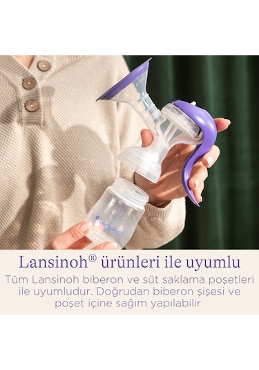Lansinoh Breast Pump Manuel Tekli Göğüs Pompası Mor