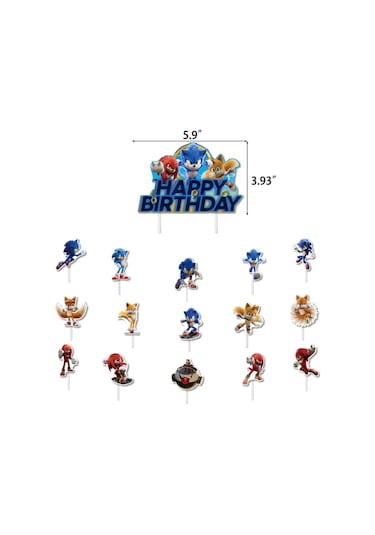Remake Sonic Doğum Günü Temalı Parti Dekorasyonu Çizgi Film Sürükleme Bayrağı Ekleme Balon Seti D Hy Diğer