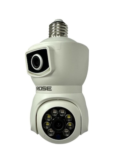 Rose Ahd-30125 Akıllı Wireless Ampül Kamera 360derece Hareketli Çift Kameralı
