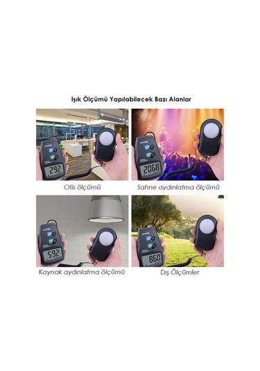 Lx1010b Kablolu Sensörlü Işık Ölçer Lüksmetre