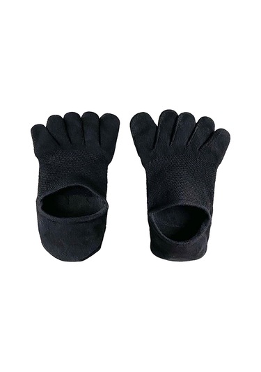 Suntek Beş Parmak Çorap Pamuklu Kaymaz İnce Koşu Siyah Siyah