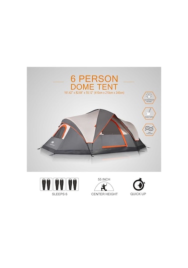 Mobihome Domehike 6 Kişilik Otomatik Çadır-gri Gri