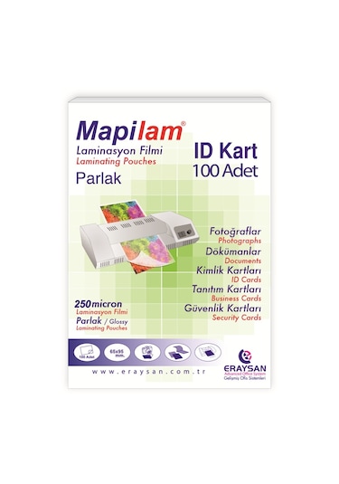 Mapilam 250 Mic. Parlak Laminasyon Filmi Id Kart 65 x 95 CM 100'lü