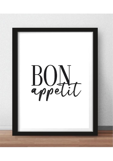 Kanvas Tablo Bon Appetit Temalı Çerçeve Görünümlü Mdf Tablo 40 X 60