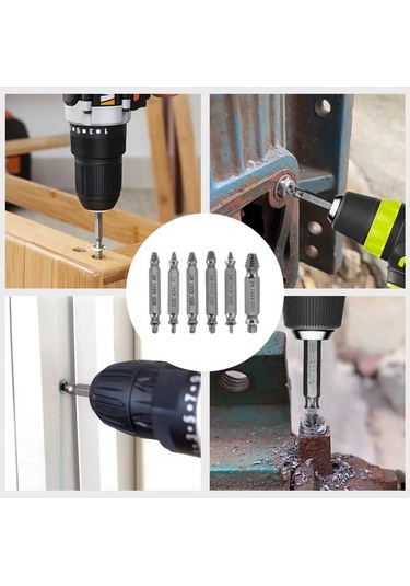 Fortunelane 6 Parça Yüksek Hız Çeliği Vidalı Çıkarma Aleti Seti - Kırık Civata Ve Vidalar İçin Dayanıklı Hss4341 Çelik