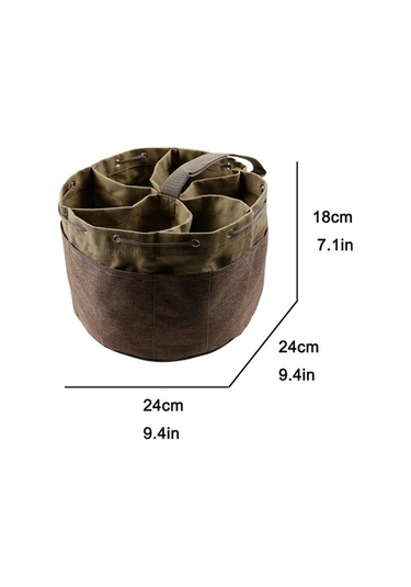 Tongxida 17 Cepli Gri Bahçe Alet Çantası - 11 Küçük + 6 Büyük - Çekmeceli Kapatma - Dayanıklı Taşınabilir Çanta