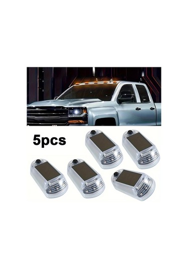 Fochsia Beyaz 5li Led Solar Çatı Fare Işığı Solar Çevre Aydınlatma Şarjlı Lityum Pil Kolay Kurulum