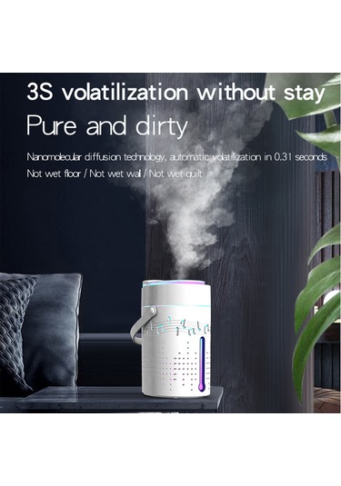 Wezone Beyaz Usb Bluetooth Müzikli Islaklık 1000ml - Renkli Işık, Uçucu Yağ Dağıtıcı, Havayı Nemlendirir Ve Temizler