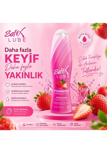 Safex Lube Çilek Aromalı Kayganlaştırıcı Jel 85 ML