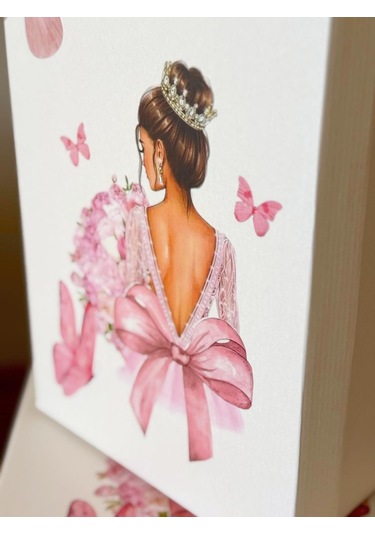 Gelin Kelebek Model Çeyiz Kutusu-3 Lü -gelin Kutusu-gelin Bohça Kutusu-gelin Hediye Kutusu