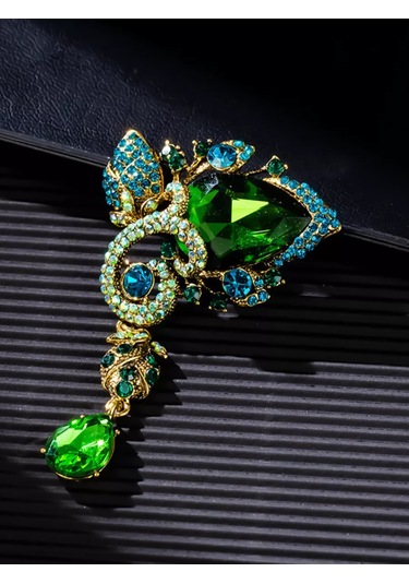 Beautiful Detail Orijinal Büyük Broş 186934795 Yeşil