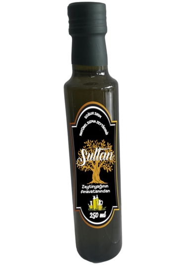 Sultan Soguk Sıkım Natürel Sızma Zeytinyağı Cam 250 ML