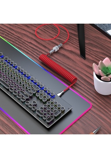 Pazly Hxsj H-1 Mekanik Klavye Usb-type-c Nilon Örgü Kablosu - Kırmızı