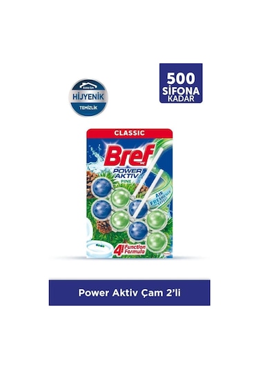Bref Wc Power Aktiv Duopack Katı Tuvalet Bloğu 3 Çam 2 Okyanus, 5 X 2'Li Paket