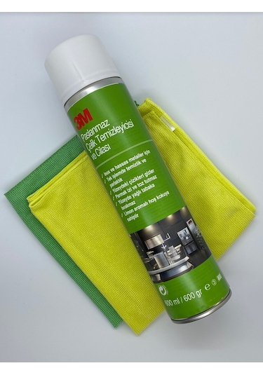 3M Paslanmaz Çelik Temizleyici ve Cilası ve 3M Microfiber Bez