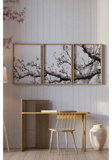 Ahşap Çerçeveli Mdf Tablo Seti Salon Ve Oturma Odası Için Çt3102 23 X 32