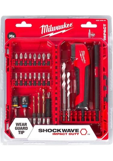 Milwaukee Shockwave Köşe Adaptörlü Tığ Ve Bits Uç Seti 35 Parça 4932 4936 53