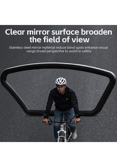 Rockbros 1 Adet Bisiklet Aynası Gidon Dikiz Paslanmaz Çelik Reflektör 360 Derece Dönebilen Ayna - Sol
