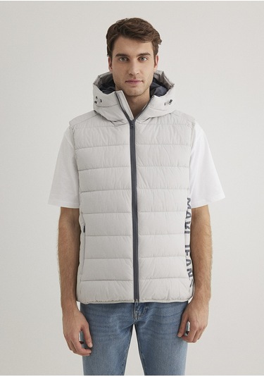 Mavi - Mavi Jeans Detaylı Kapüşonlu Gri Yelek 0110554-70074 Gri