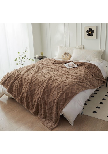 Yeşil Mercan Polar Basit Battaniye İskandinav Tarzı Çiçek Gazlı Bez Klima Yorgan Yumuşak Nefes Wrap Battaniye Yatak Örtüsü Ekose 100 150cm