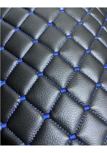 Lanse Kapitone Baklava Desenli Lüx Deri Kapitone Maviı İp