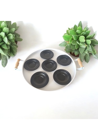 Çay Tabağı-bardak Altlığı-metal Siyah Çay Tabağı-paslanmaz K Siyah