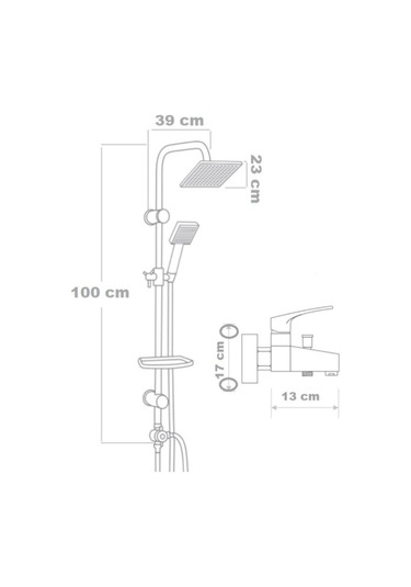 Armour Armatür Banyo Bataryası Ve Duş Seti Krom Krom
