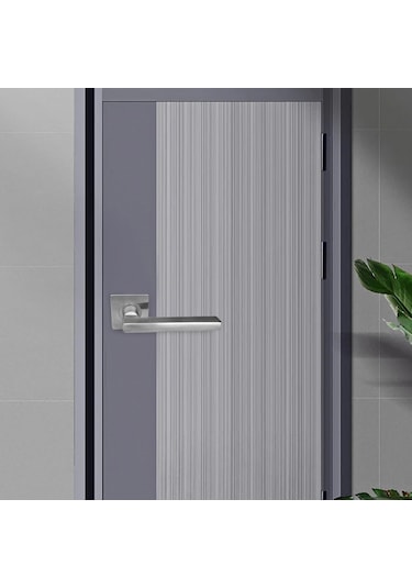 Hallow Kapı Kolu Kare Giriş Kapı Kilidi Paslanmaz Çelik 3 Gümüş