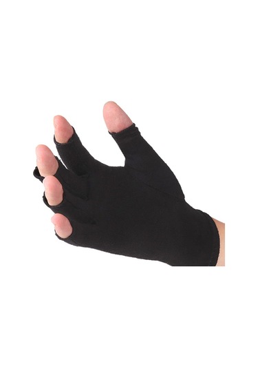 Skycity Artrit Eldiveni Yarı Parmaklı Siyah L - Ağrı Ve Şişlik Azaltıcı, Rahat Fit, Hafif Malzeme