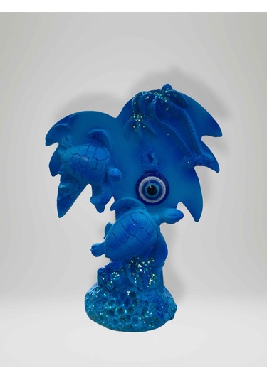 Palmiye & Kaplumbağa Temalı Polyester Biblo 8cm X 10,50 Cm Kod:26