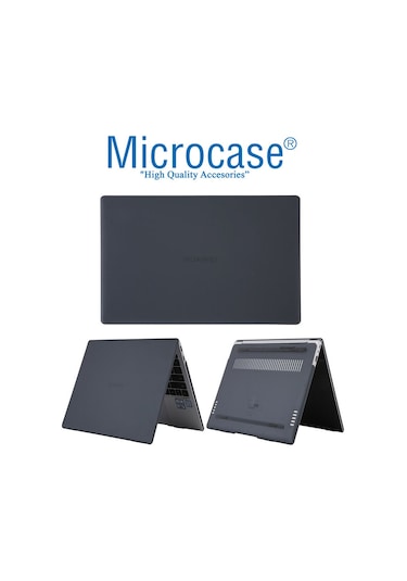 Microcase Matebook D14 Shell Rubber Kapak Kılıf - Siyah