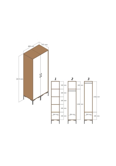 Variant Kumsal 2 Kapılı Rs Gardrop - Beyaz / Beyaz